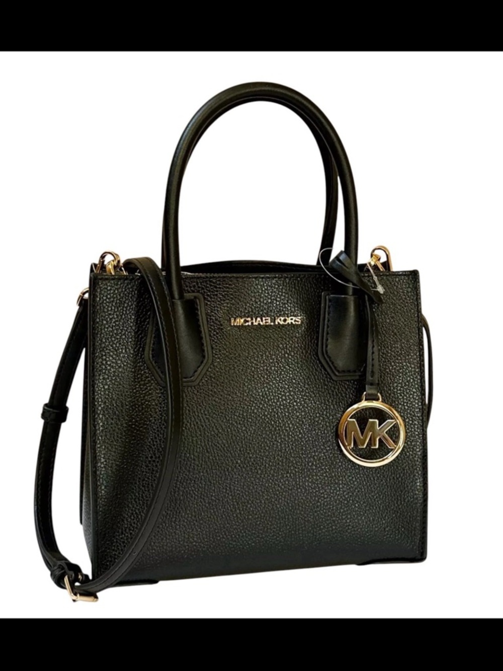 Michael Kors Mercer Medium Satchel Shoulder Crossbody Bag Black - Picture 2 of 7